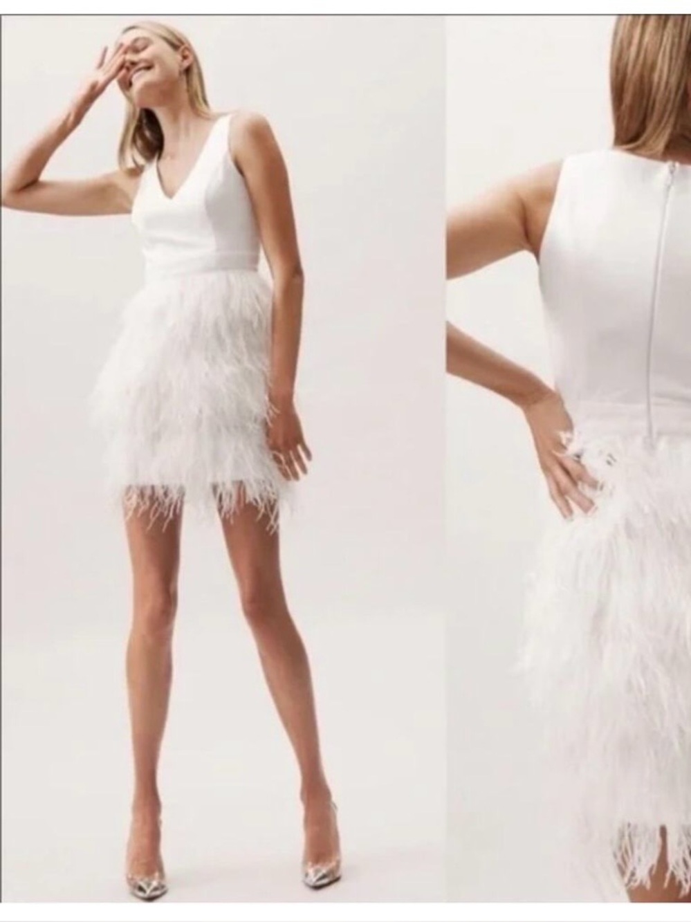BHLDN Anthem Feathered Skirt Bridal/Cocktail Dress-NWT